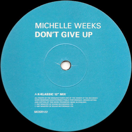 Michelle Weeks : Don't Give Up (12", 2/2)