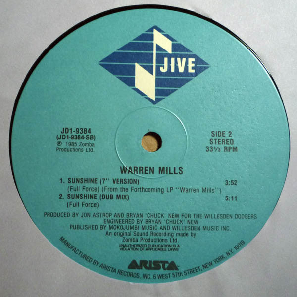 Warren Mills : Sunshine (12")