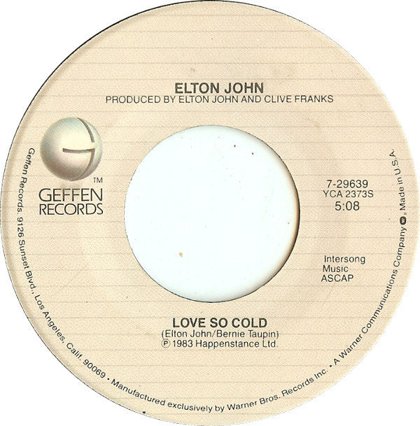 Elton John : I'm Still Standing (7", Single)