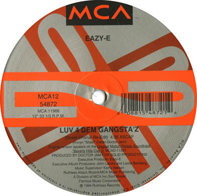 Eazy-E : Luv 4 Dem Gangsta'z (12", Single)