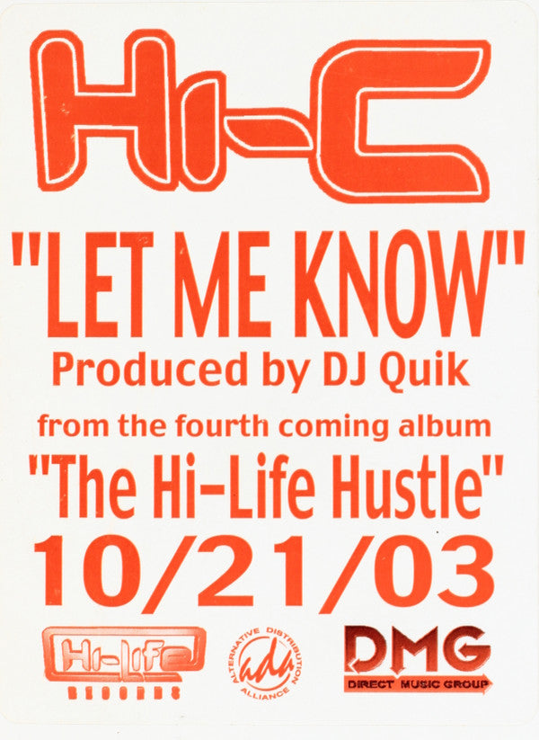 Hi-C : Let Me Know (12")