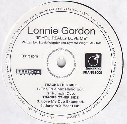 Lonnie Gordon : If You Really Love Me (12", Single)