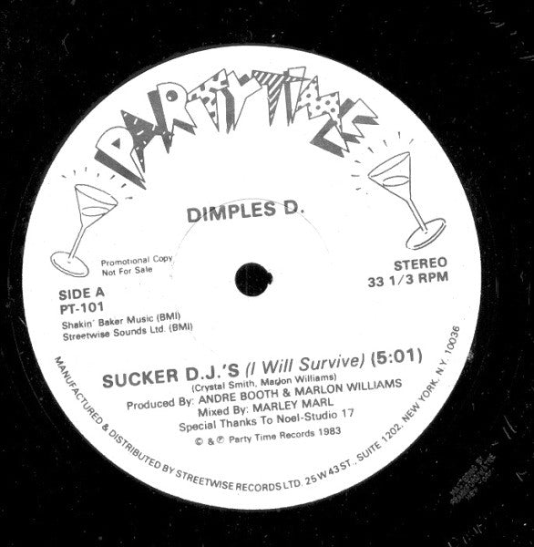 Dimples D.* : Sucker DJ's (I Will Survive) (12", Promo)