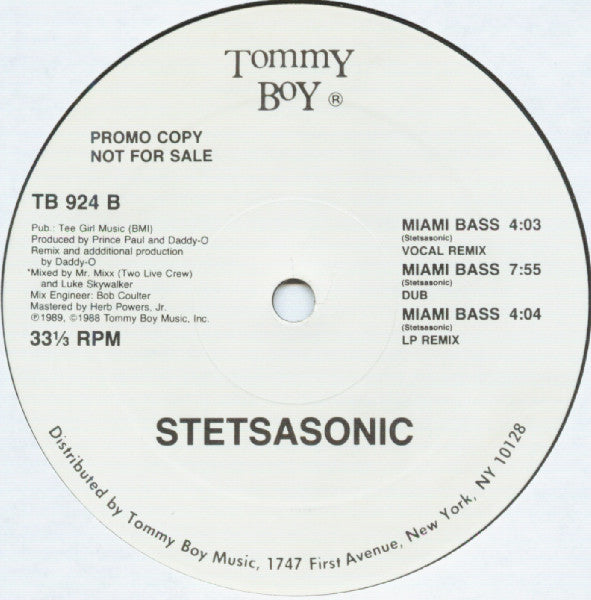 Stetsasonic Featuring Force MD's : Float On (12", Single, Promo)