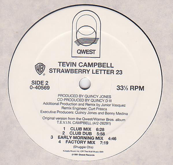 Tevin Campbell : Strawberry Letter 23 (12", Maxi)