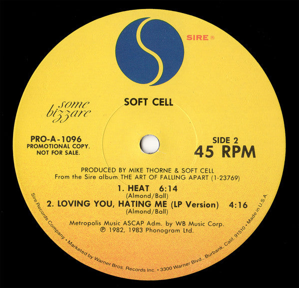 Soft Cell : Loving You, Hating Me (12", Promo)