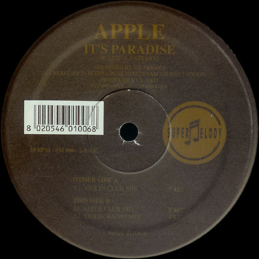 Apple (13) : It's Paradise (12")