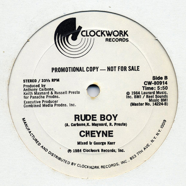 Cheyne : Rude Boy (12", Promo)