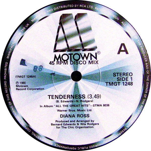 Diana Ross / The Supremes : Tenderness / Medley (12", Single)