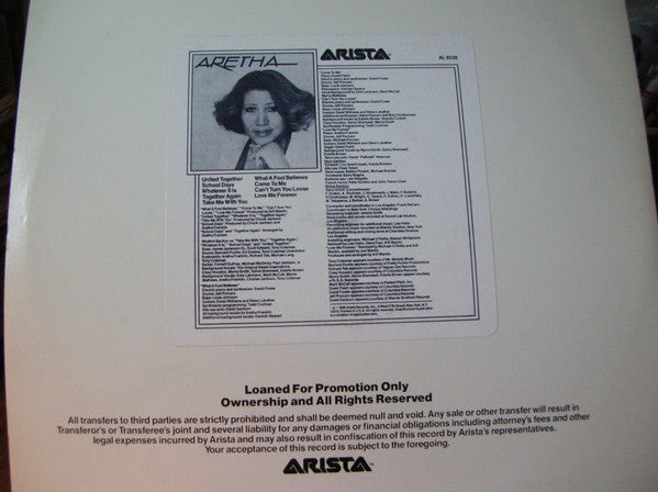 Aretha Franklin : Aretha (LP, Album, Promo, Uni)