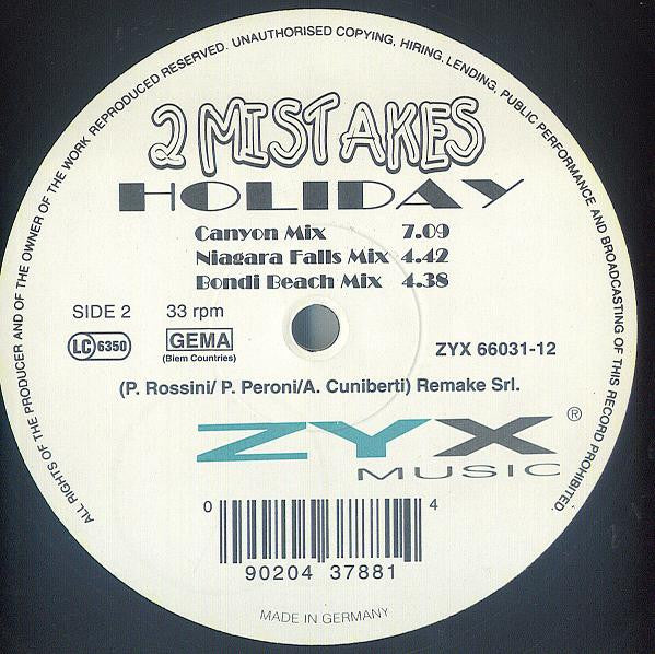 2 Mistakes : Holiday (12")