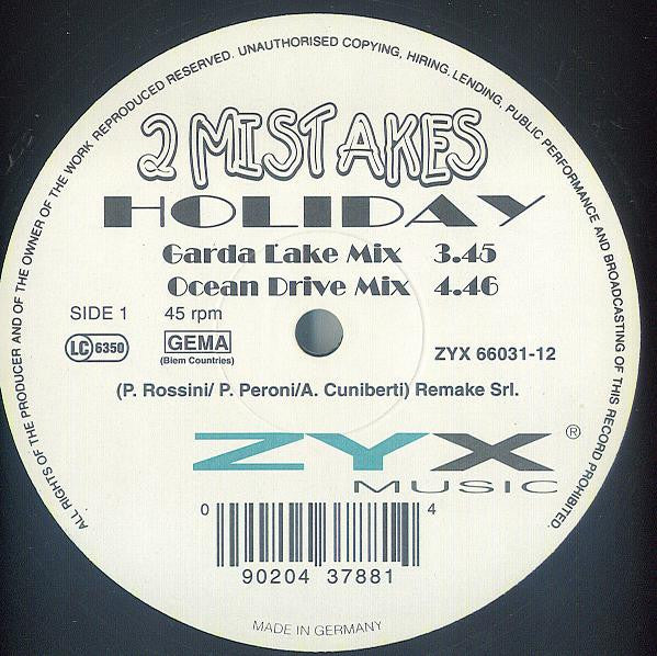 2 Mistakes : Holiday (12")