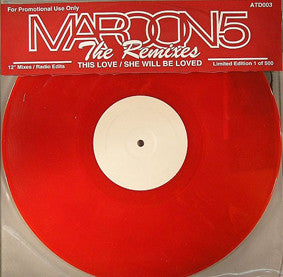 Maroon 5 : This Love / She Will Be Loved (The Remixes) (12", Ltd, Unofficial, W/Lbl)