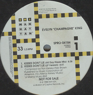 Evelyn King : Kisses Don't Lie (12", Promo)