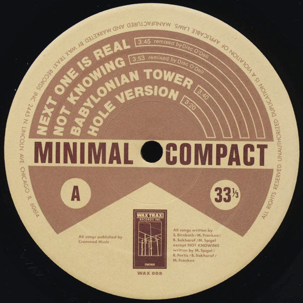 Minimal Compact : Next One Is Real (12", EP, Hub)