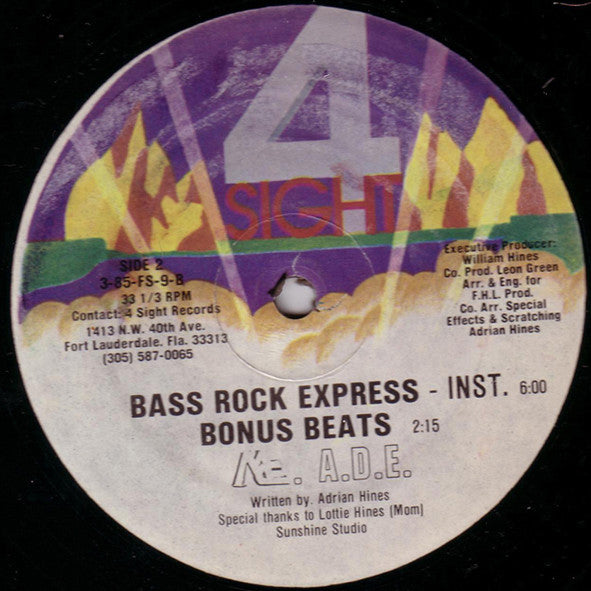 MC ADE : Bass Rock Express (12", RP)