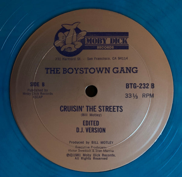 Boys Town Gang : Remember Me / Ain't No Mountain High Enough Suite // Cruisin' The Streets (12", Promo, Blu)