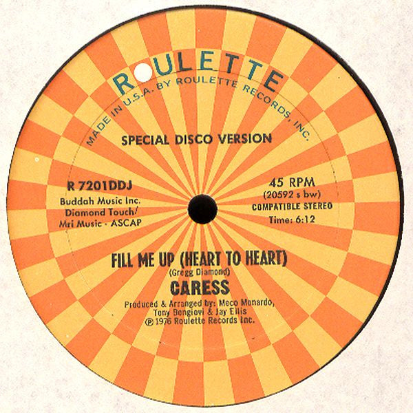 Caress (6) : Fill Me Up (Heart To Heart) (12", Promo)