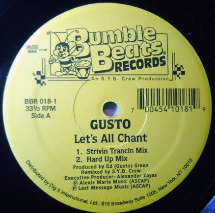 Gusto : Let's All Chant (12")