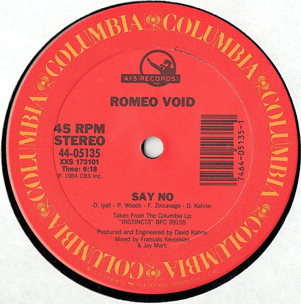 Romeo Void : Say No (12")