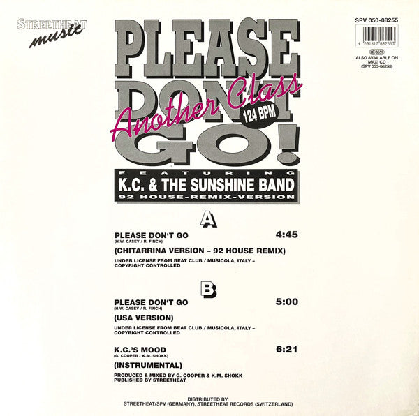 Another Class Featuring KC & The Sunshine Band : Please Don't Go (92 House-Remix-Version) (12")