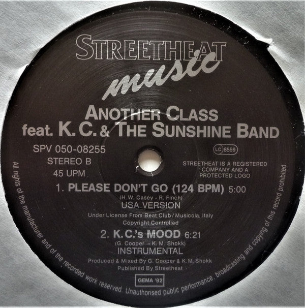 Another Class Featuring KC & The Sunshine Band : Please Don't Go (92 House-Remix-Version) (12")