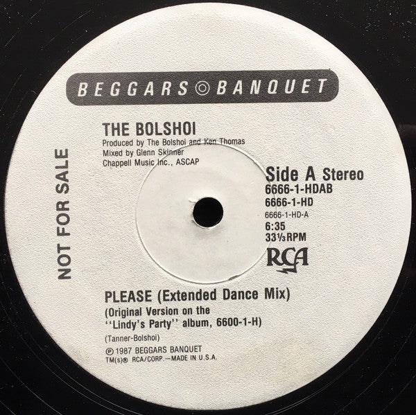 The Bolshoi : Please (12", Promo)