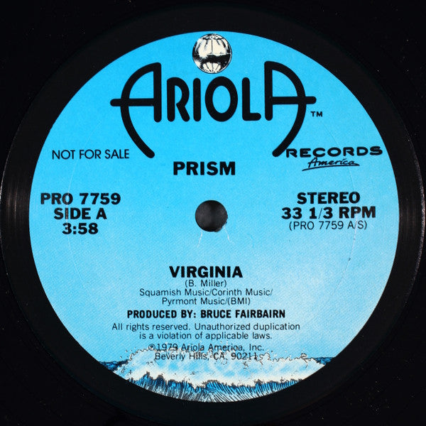 Prism (7) : Virginia (12", Promo)