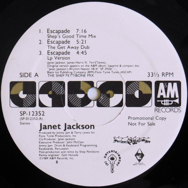 Janet Jackson : Escapade (12", Promo)
