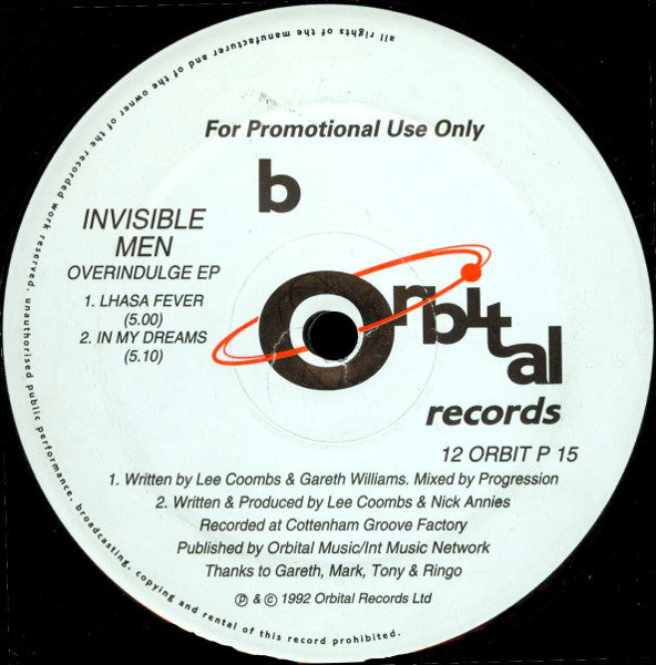 Invisible Men : Overindulge EP (12", EP, Promo)