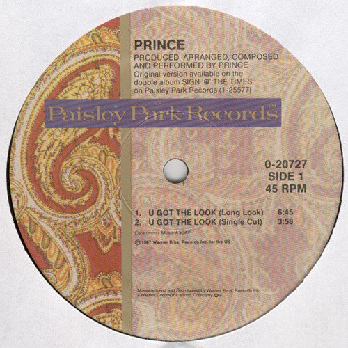 Prince : U Got The Look (12", Maxi, Spe)
