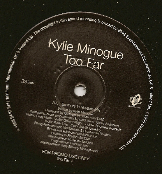 Kylie Minogue : Too Far (12", Promo)