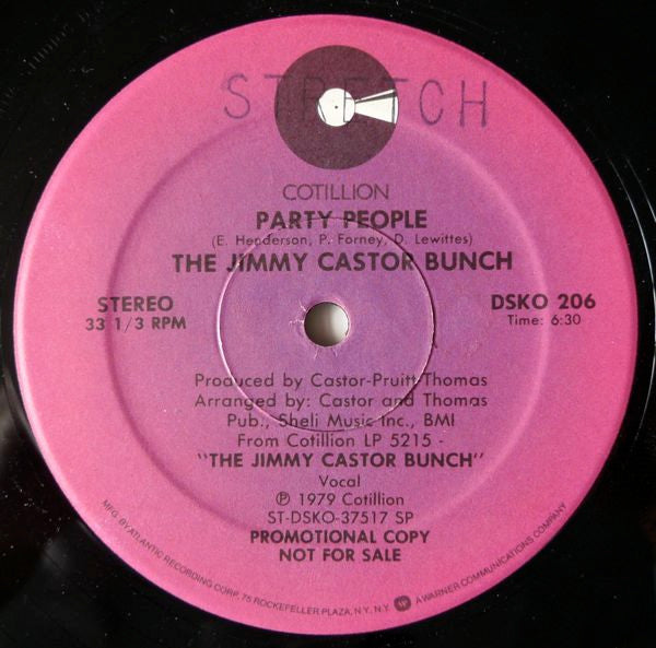 The Jimmy Castor Bunch : Party People (12", Promo)