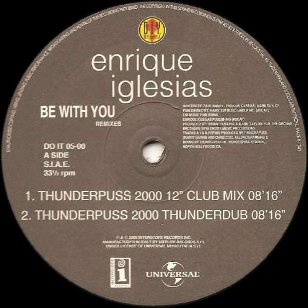 Enrique Iglesias : Be With You (Remixes) (12")