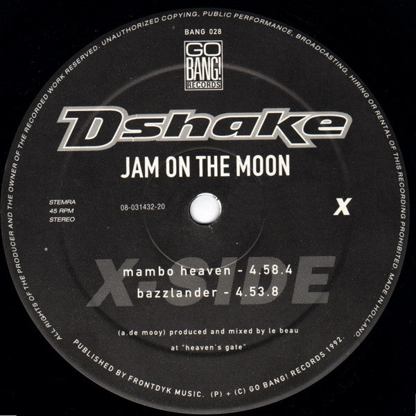D-Shake : Jam On The Moon (12")