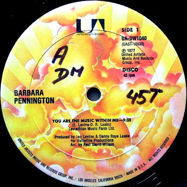 Barbara Pennington : You Are The Music Within Me (12")