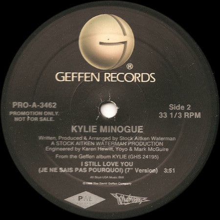 Kylie Minogue : I Still Love You (Je Ne Sais Pas Pourquoi) (12", Promo)