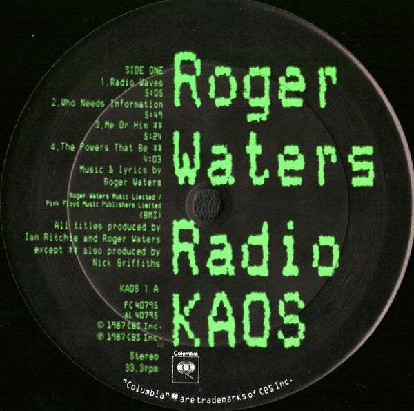 Roger Waters : Radio K.A.O.S. (LP, Album)