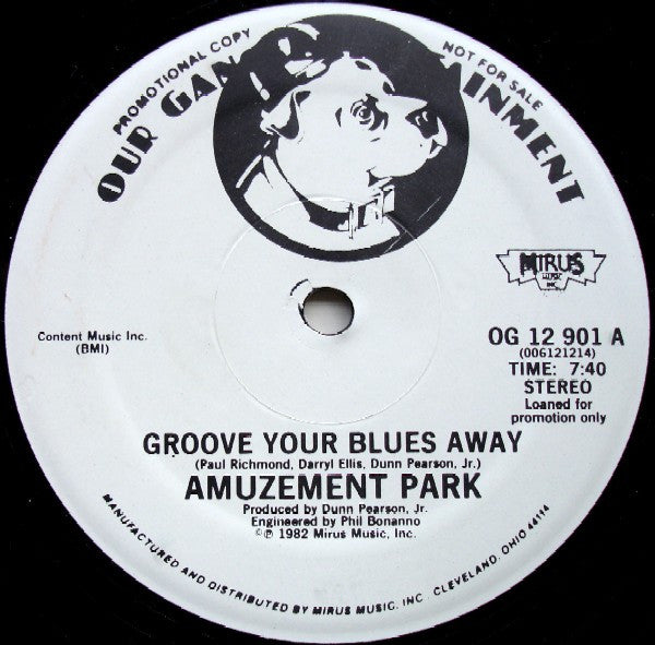 Amuzement Park : Groove Your Blues Away / Love Show Down (12", Promo)