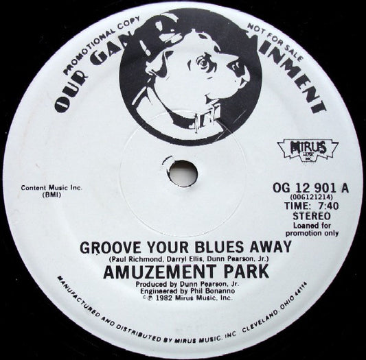 Amuzement Park : Groove Your Blues Away / Love Show Down (12", Promo)