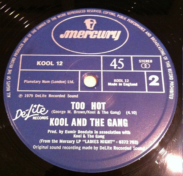 Kool & The Gang : Ladies Night b/w Too Hot (12", Single)
