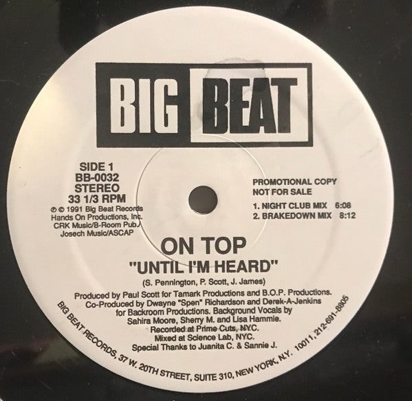 On Top : Until I'm Heard (12", Promo)