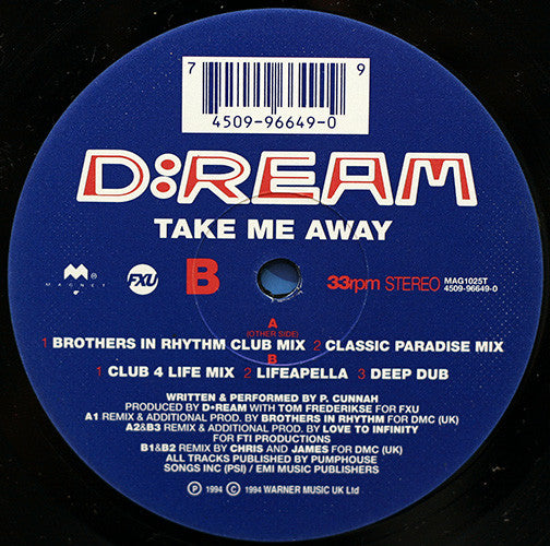 D:Ream : Take Me Away (12")
