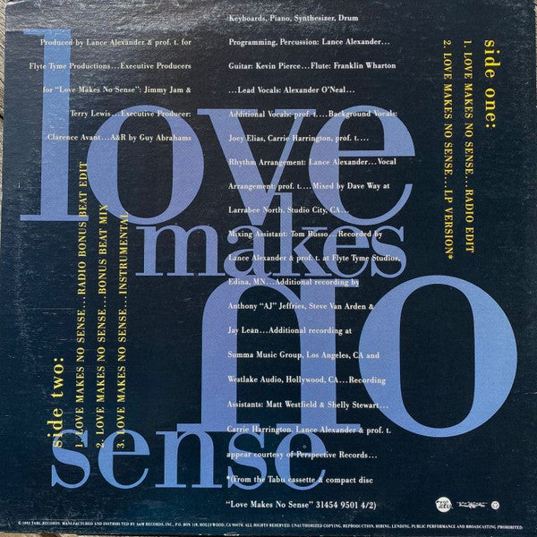 Alexander O'Neal : Love Makes No Sense (12", Promo)