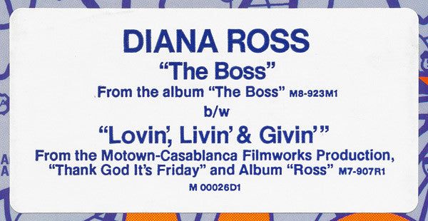 Diana Ross : The Boss (12", Single, Gen)