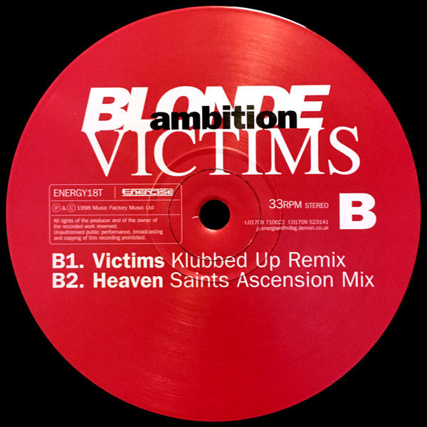 Blonde Ambition : Victims (12", Single)