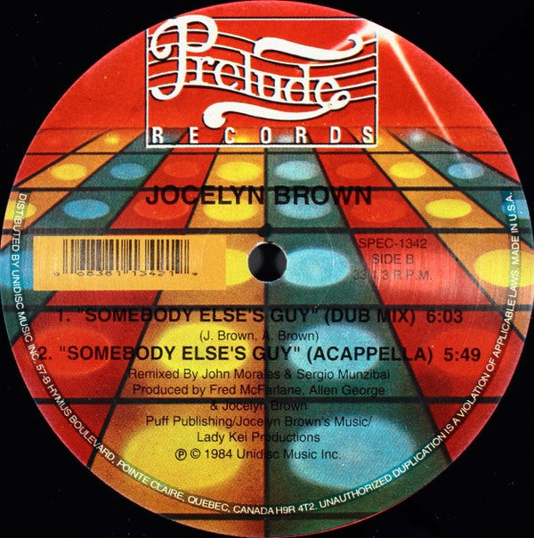Jocelyn Brown : Somebody Else's Guy (12", RE)