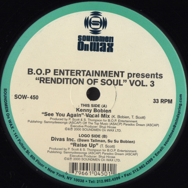 B.O.P. Entertainment* : Rendition Of Soul Vol. 3 (2x12")
