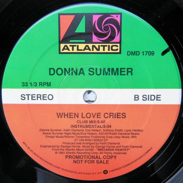 Donna Summer : When Love Cries (12", Promo)
