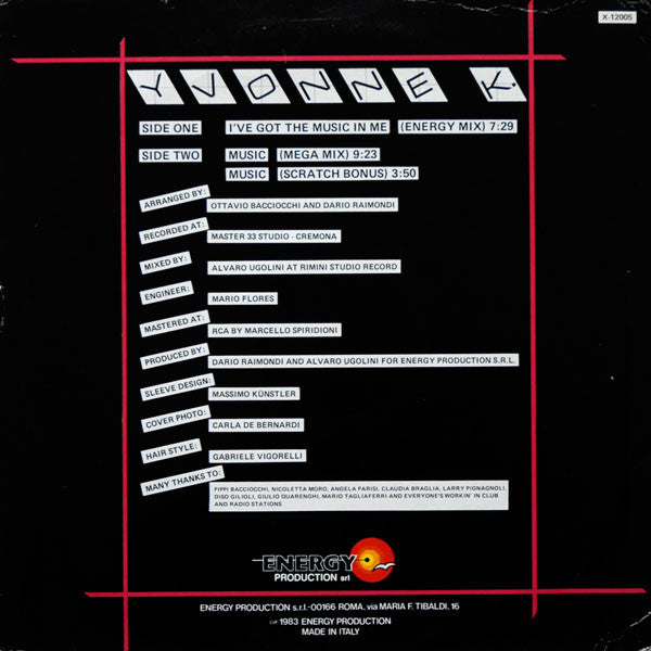 Yvonne K.* : I've Got The Music In Me (12")